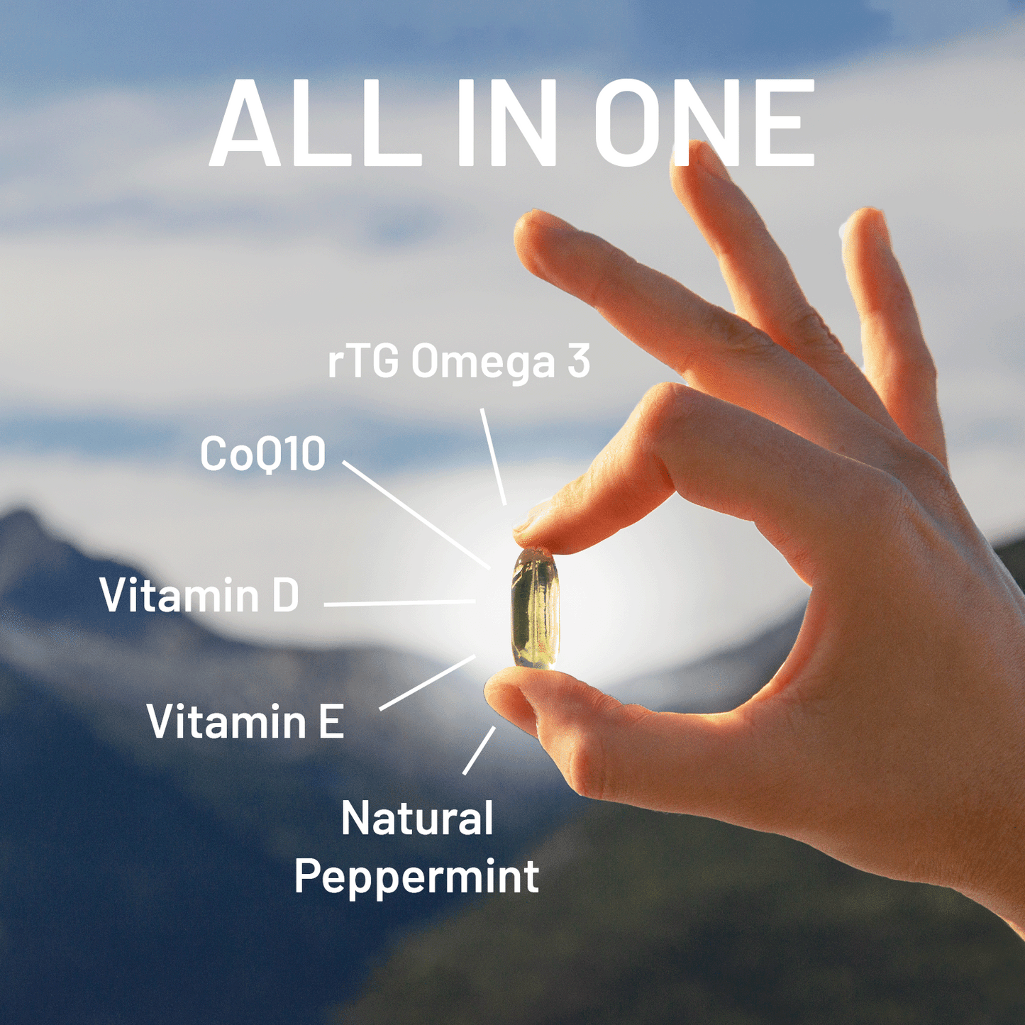 Super rTG Omega 3 - Norwegian Fish Oil with Vitamin D & E and CoQ10 - 180 Softgels