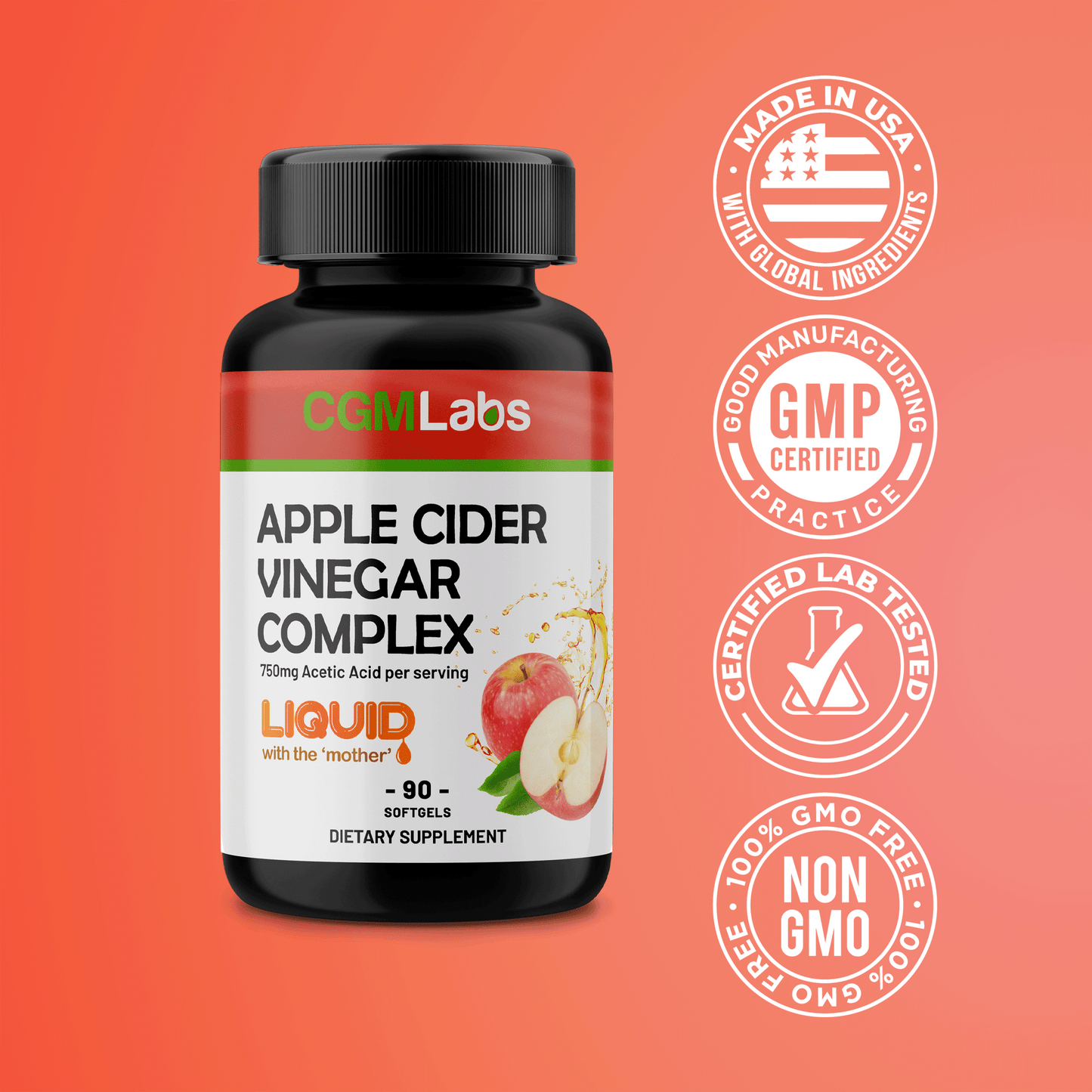 CGM Labs - Apple Cider Vinegar Complex - 90 Softgels